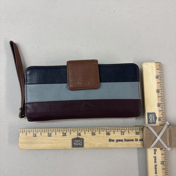 Fossil Womens Leather Wallet Multi Color Preowned - Picture 1 of 7